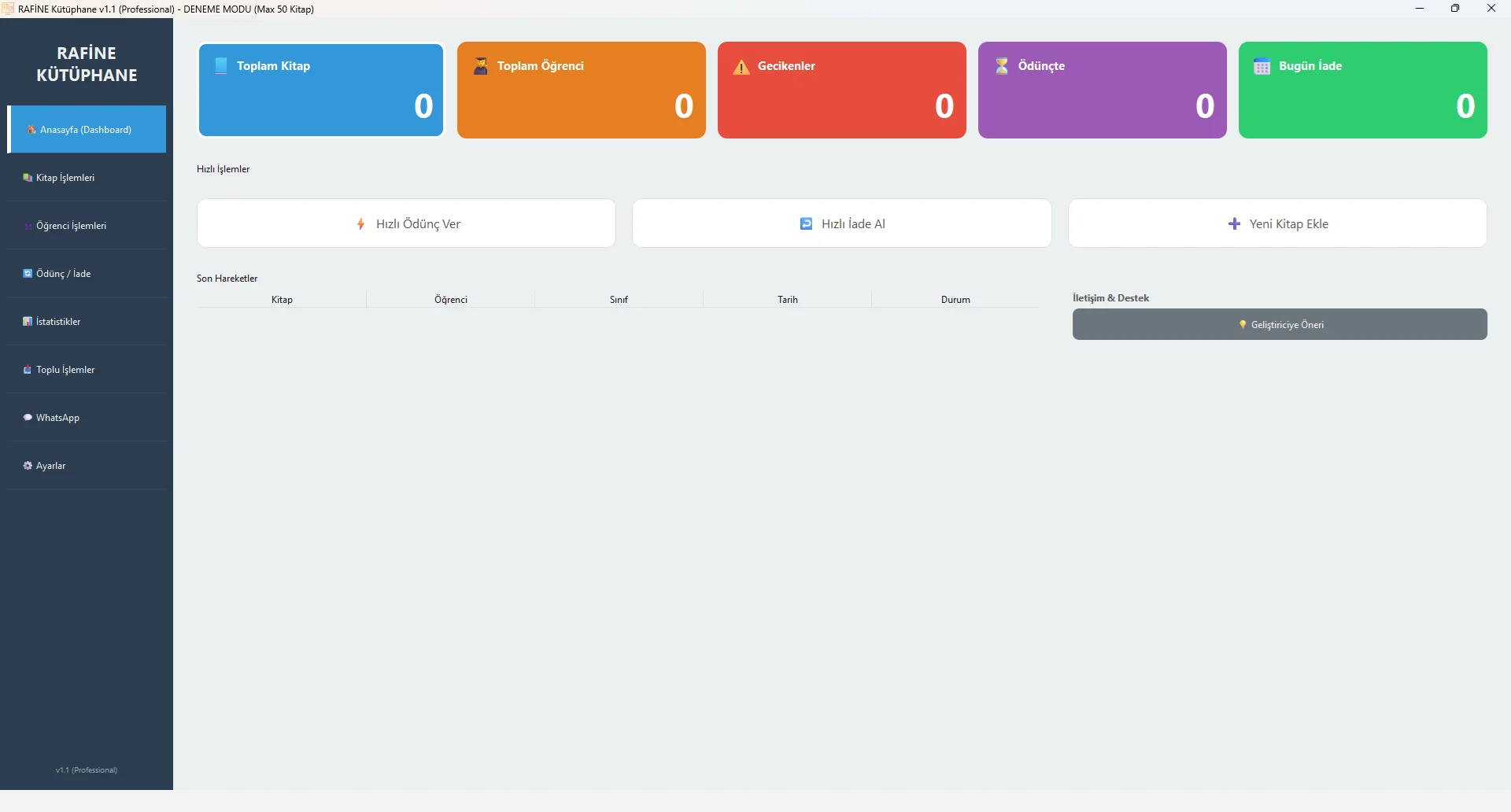 Rafine Kütüphane Arayüz